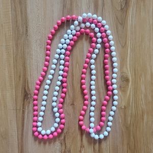 White & Pink Bead Necklaces